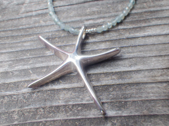 *sv925* HUGE Starfish Seaside Necklace　アパタイト 3枚目の画像