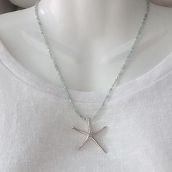 *sv925* HUGE Starfish Seaside Necklace　アパタイト 5枚目の画像