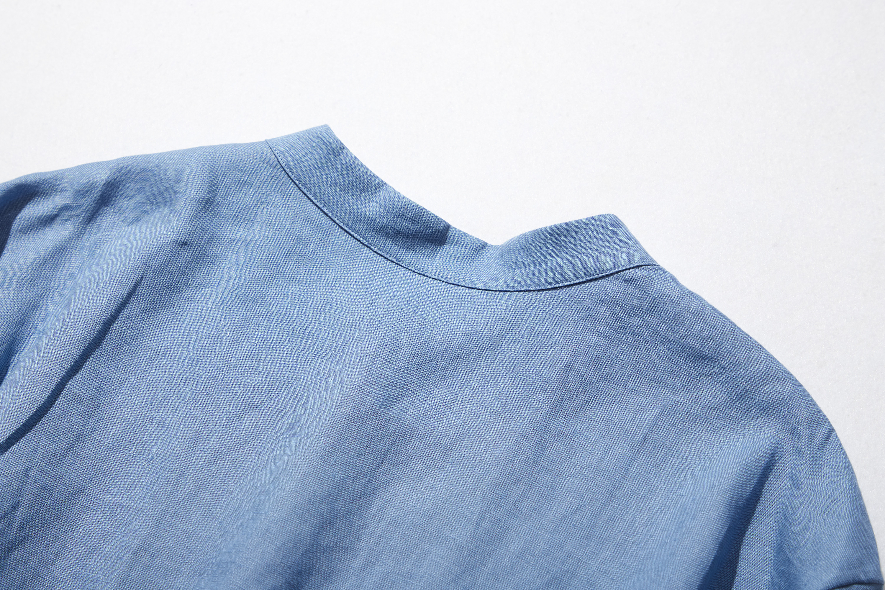 ゆるっと　おしゃれなシャツブラウス　長袖　夏の日焼止めにも 明るい青220402-3