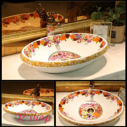 洗面ボウルセット． 洗面ボール 陶器 手水鉢 ．手洗器 手洗い鉢 バス