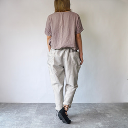 【福袋】寬鬆紗布T卹/粉米色+營地工作褲/本色 第3張的照片