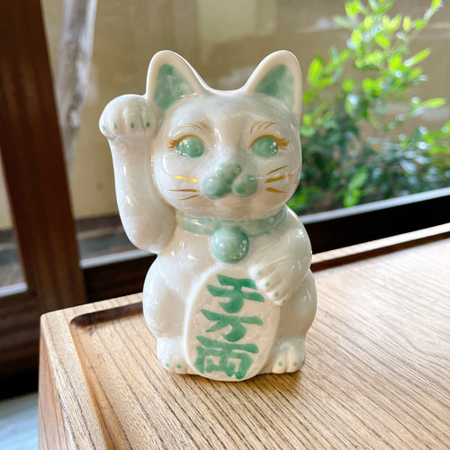 京焼・清水焼 花結晶ー招き猫(白) 招き猫 京焼・清水焼窯元 陶あん