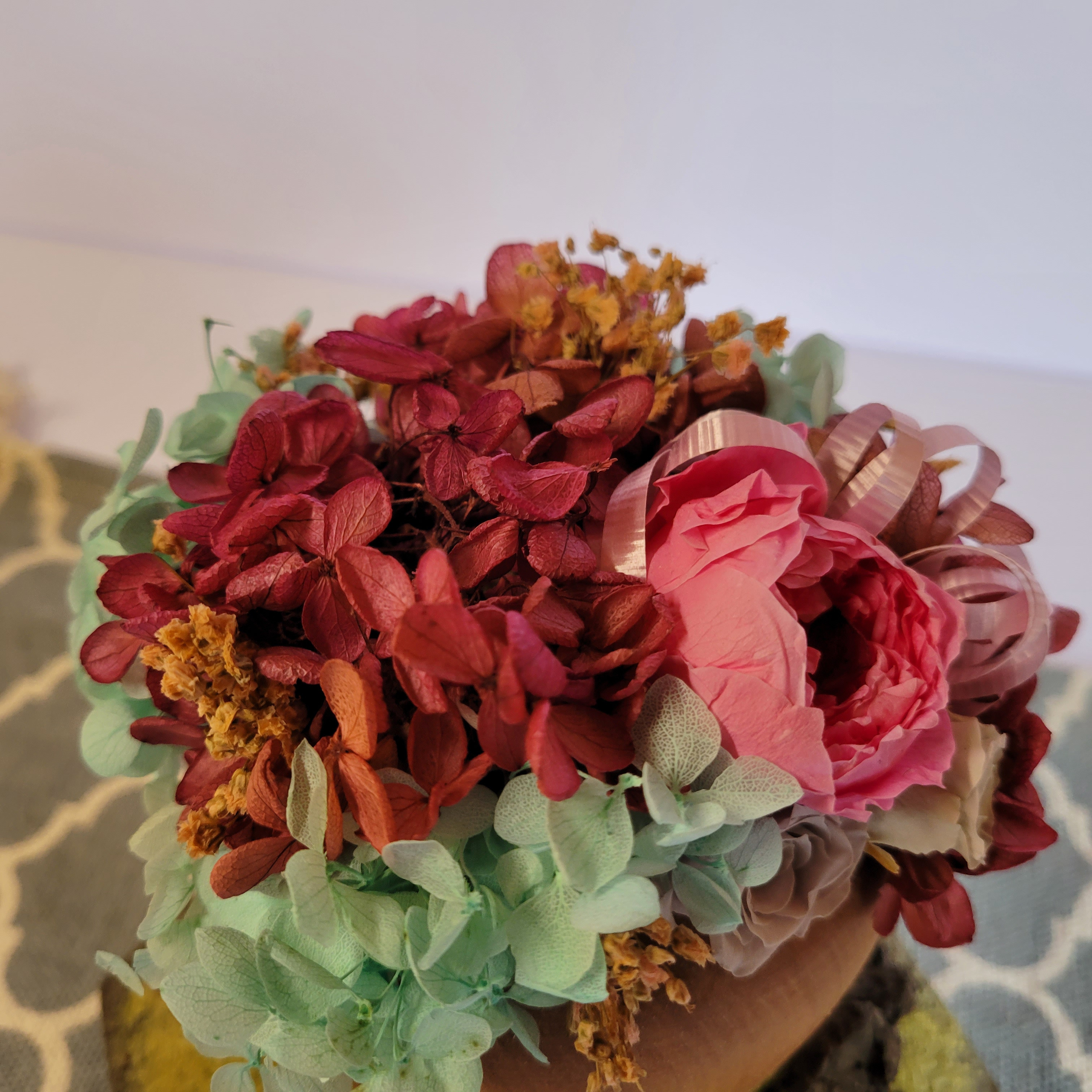 フラワークエストシリーズ【花の家1(色違い)】　インテリアフラワーハウス　ミニチュアハウス　プリザーブド＆ドライフラワー