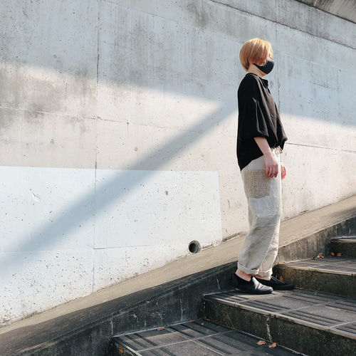 変わりポケットlinenデニムサルエルパンツ ロングパンツ maruyu 通販