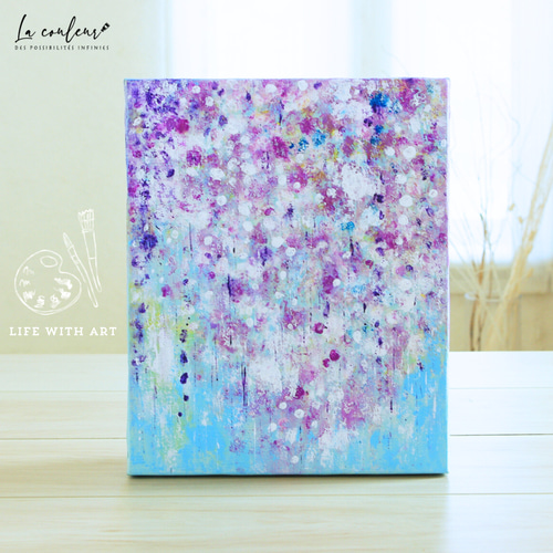 藤の花＊絵画 原画 3号 キャンバス アクリル画の通販 by wishi