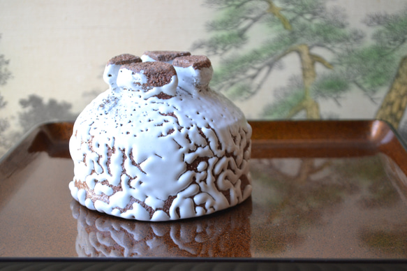 抹茶茶碗】 鬼萩割高台抹茶茶碗 かいらぎ ＊茶碗 ☆萩焼 茶碗