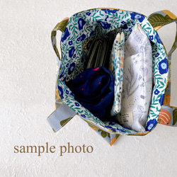 小さめサイズのフラットトートバッグ/アネモネ・刺繍レース（マスタード） 7枚目の画像