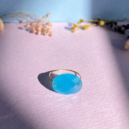 4℃プラチナオニキスリング Prana Candy gem✴︎ブルーオニキス✴︎k14gf キャンディリング 指輪