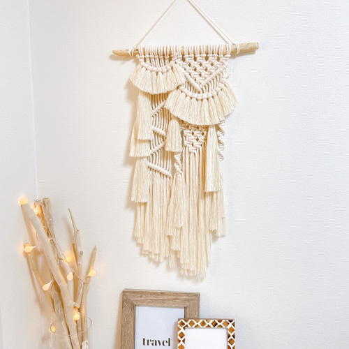 流木マクラメタペストリー 