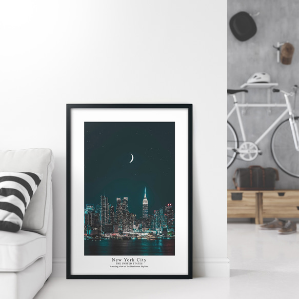 ☆インテリアフォトポスター -moonlit the city-【371】 3枚目の画像