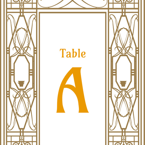 テーブルナンバー アルファベット 席次表・席札・メニュー表 khto