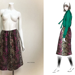 【1点もの・デザイン画付き・セット割引】トップス＋スカート（KOJI TOYODA） 2枚目の画像