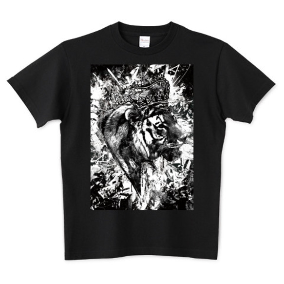 タイガーアート黒Tシャツ「King Of Tiger」 3枚目の画像