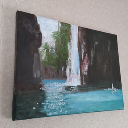 高千穂峡　油絵 F4 2枚目の画像