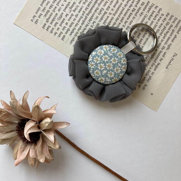 （全5色＊リボンが可愛い）マタニティマーク　マタニティキーホルダー　マタニティロゼット　シフォン 7枚目の画像