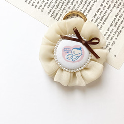 （全5色＊リボンが可愛い）マタニティマーク　マタニティキーホルダー　マタニティロゼット　シフォン 3枚目の画像