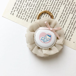 （全5色＊リボンが可愛い）マタニティマーク　マタニティキーホルダー　マタニティロゼット　シフォン 4枚目の画像