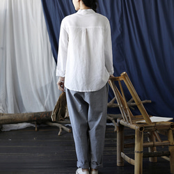 綿麻シャツ シンプルなデザイン 2253 8枚目の画像
