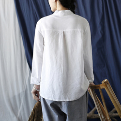 綿麻シャツ シンプルなデザイン 2253 7枚目の画像
