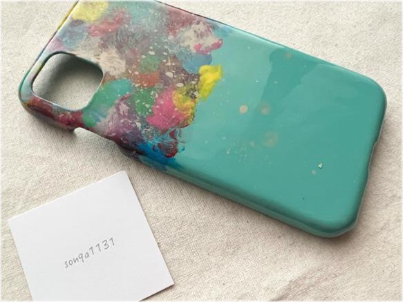 ♡ペイントケース♡ 《POPみずいろ》iPhone11対応 3枚目の画像