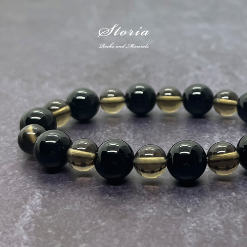 16mm ウルグアイ産 ブラックオニキス（黒瑪瑙）ブレスレット