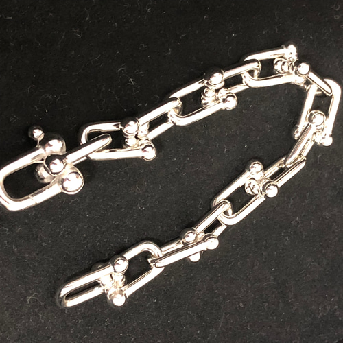 ハードウェアブレスレット☆シルバー925☆1コマ22mm