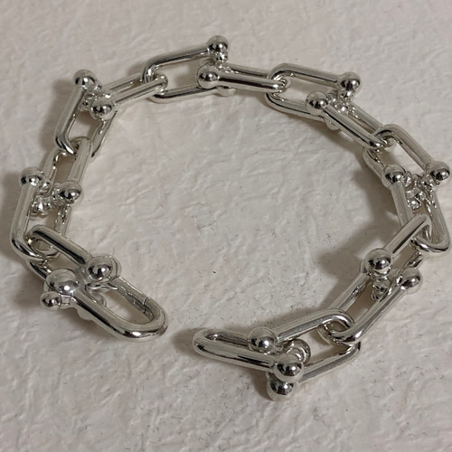 ハードウェアブレスレット☆シルバー925☆1コマ22mm