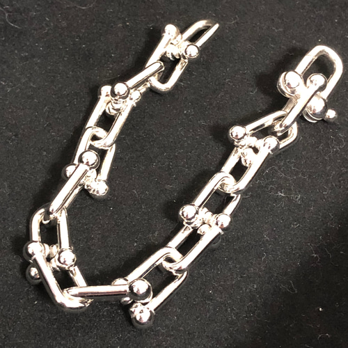 ハードウェアブレスレット☆シルバー925☆1コマ22mm