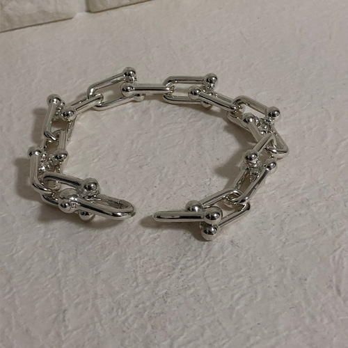 ハードウェアブレスレット☆シルバー925☆1コマ22mm