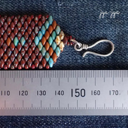 【新色】beads bracelet - opaque chocolate turquoise 5枚目の画像