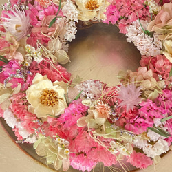 【人気】Spring wreathe リモニウムリース 母の日 誕生日 プチギフト ドライフラワー 癒し 2枚目の画像