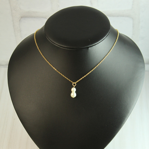 希少】双子パール ネックレス ピアス（フック・チェーン