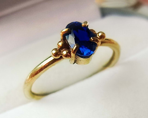 ブルースピネルリング(ソ付)K18 10号 ブルースピネルリング(ソ付)K18 10号