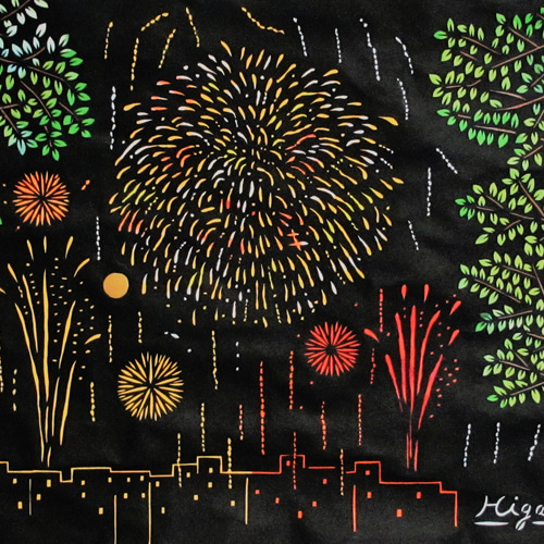 きりえ 花火大会原画販売 切り絵 higa 通販 13888951｜Creema(クリーマ)