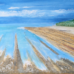 海（青島ビーチ） 油絵 F6 絵画 gallery Ymin 通販 13890292