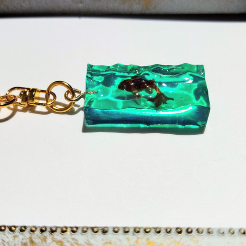 友禅和紙＊根付＊アンブレラマーカー＊キーホルダー＊イニシャル＊レジン＊金魚 友禅和紙＊根付＊アンブレラマーカー＊キーホルダー＊イニシャル