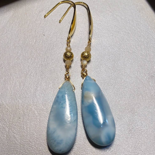 ラリマーピアス ピアス（フック・チェーン） 7iroasobi 通販 13889271