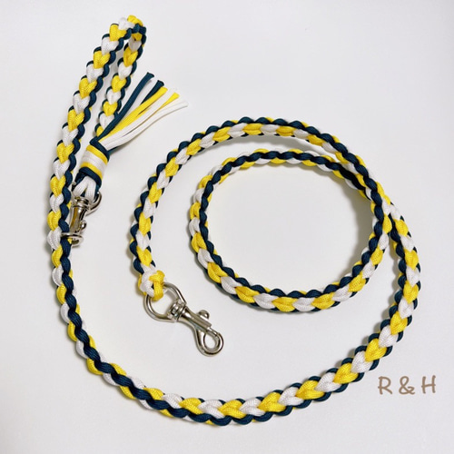 パラコード カフェリード ハニーイエロー×ホワイト×ネイビー 小型