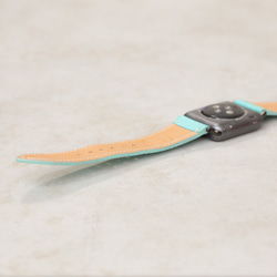採用優質皮革製成 Apple Watch 皮帶 薄荷綠 蒂芬妮藍 Vaux Epson 可改為雙包 第9張的照片
