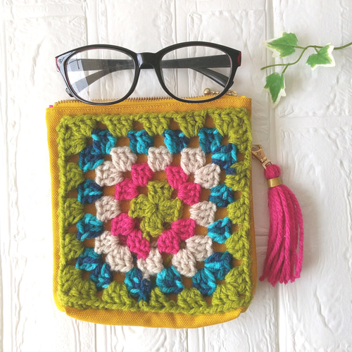 ☆モチーフ編み☆グラニースクエアポーチ ポーチ ranco 通販 13889677