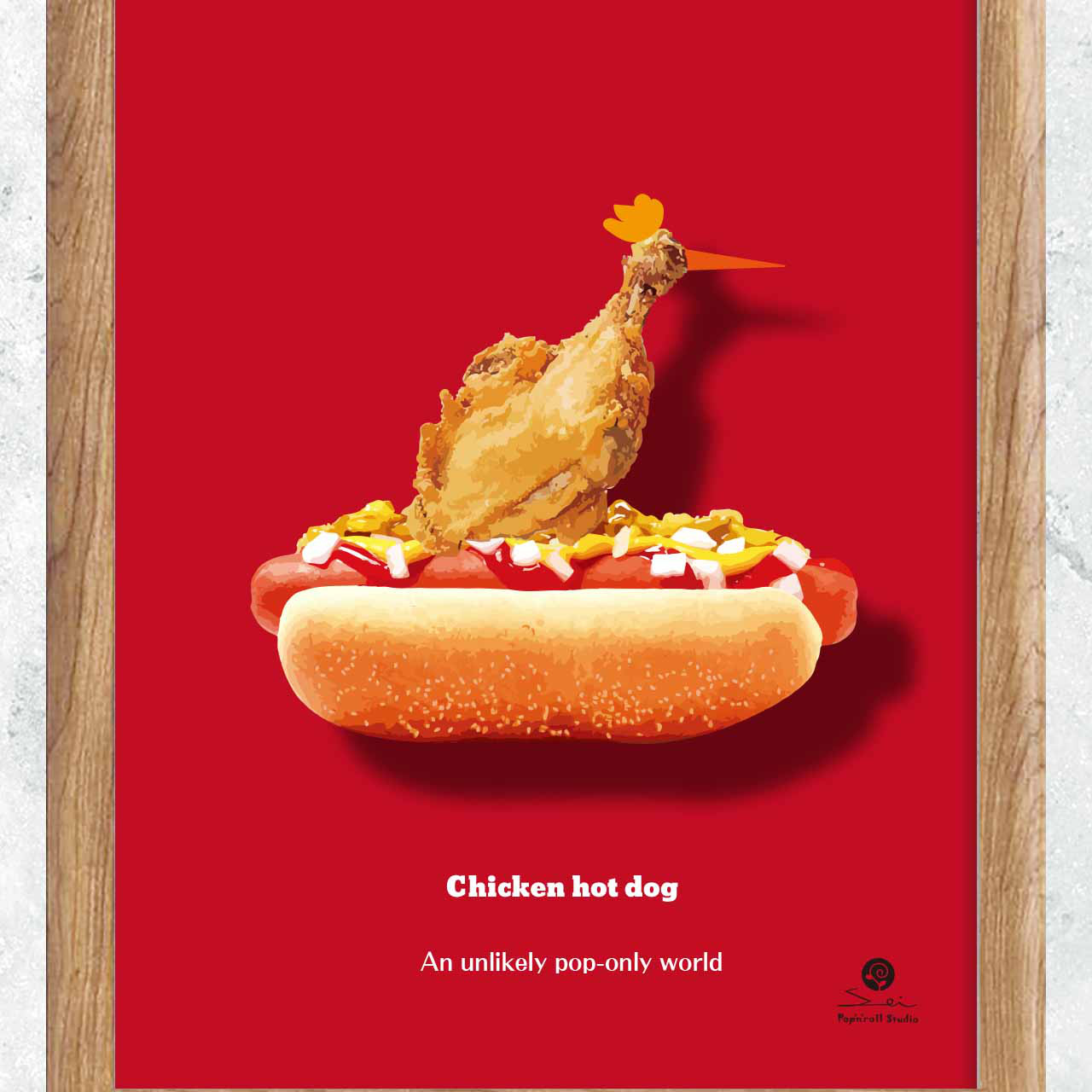 チキンドッグ　送料無料　ポップアート　アートポスター　ポスター　アート/seiで検索新着順 　 パン　ｃ-143