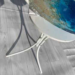 ちゅは様専用　ムーンビーチ瑠璃色の海　とスターフィッシュ　ガラスサイドテーブル丸 〜Minamo〜 4枚目の画像