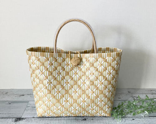 最新発見 Lサイズ プラかごバッグ 花柄 ppバンド プラカゴバッグ プラカゴ Basket Bag