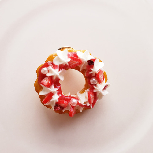 苺リースクッキーミニチュアスイーツミニチュアクッキー