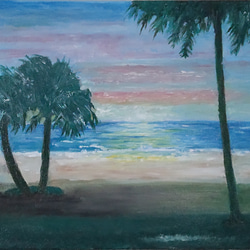 油絵　「ビーチ」サイズF6 海（青島ビーチ） 油絵 F6 絵画 gallery Ymin 通販 13890292
