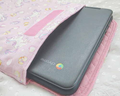 ユニコーン　さくらんぼ 花柄 チェック　タブレット入れ  iPad入れ   女子 ユニコーン さくらんぼ 花柄 チェック タブレット入れ iPad入れ 女子