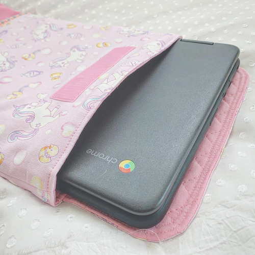 ユニコーン　さくらんぼ 花柄 チェック　タブレット入れ  iPad入れ   女子 2edc832105e0100fea2ad8aa006b16