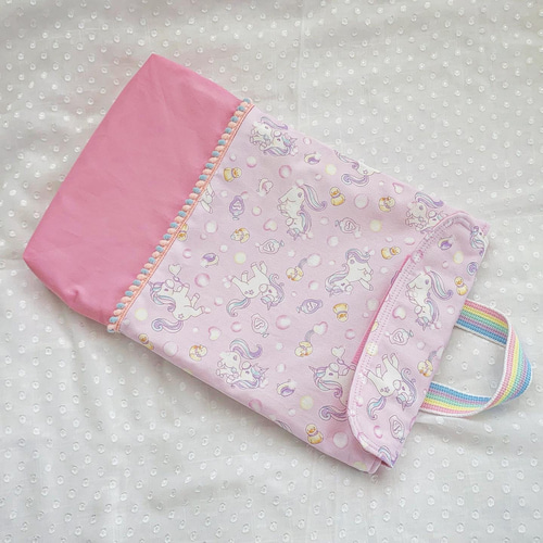 ユニコーン　さくらんぼ 花柄 チェック　タブレット入れ  iPad入れ   女子 2edc832105e0100fea2ad8aa006b16