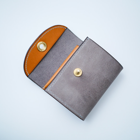 flap mini wallet [ gray ] オコシ金具 ver. 8枚目の画像