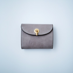flap mini wallet [ gray ] オコシ金具 ver. 4枚目の画像